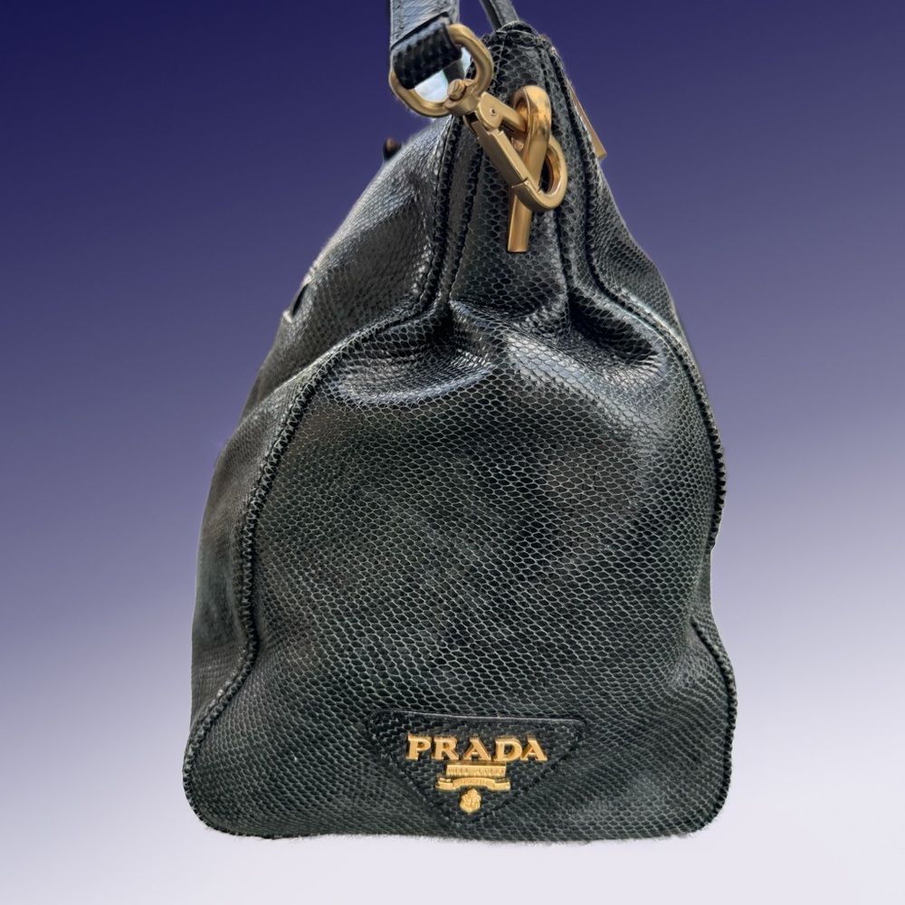Authentic Prada Python Black Satchel Shoulder Bag - image 4